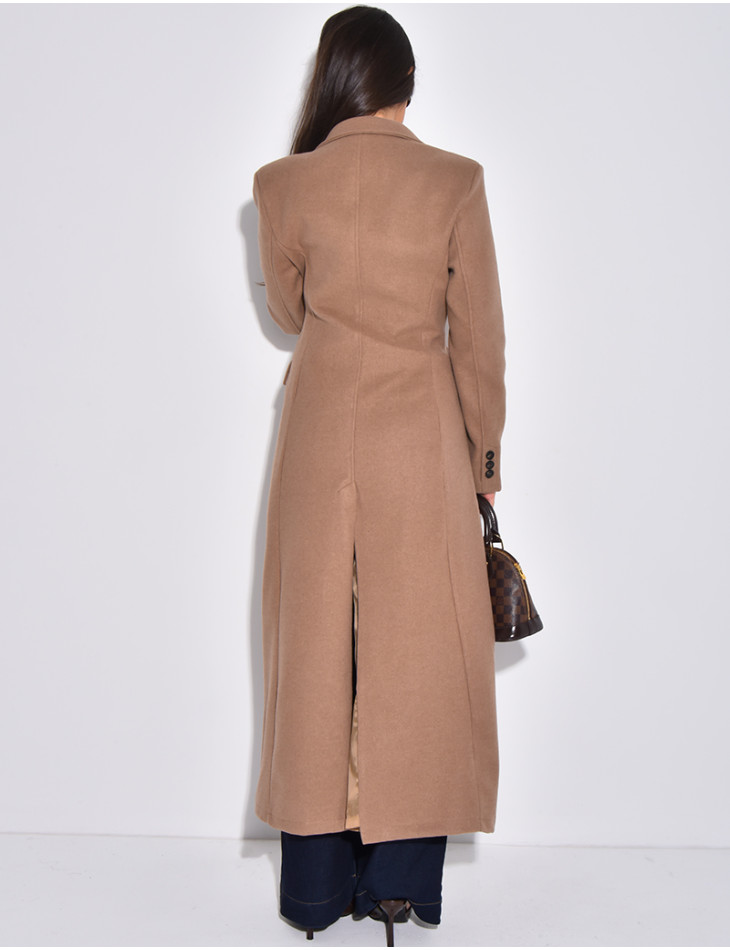 Manteau long en laine cintré