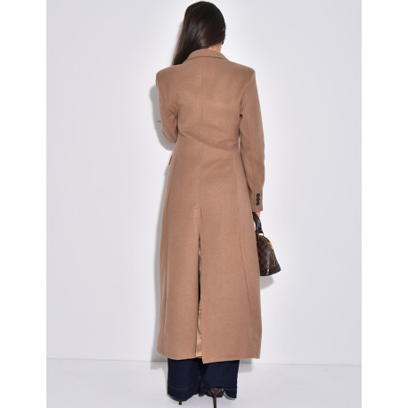 Manteau long en laine cintré