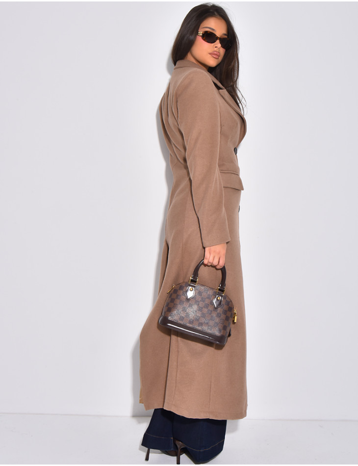 Manteau long en laine cintré
