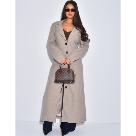 Manteau long en laine cintré