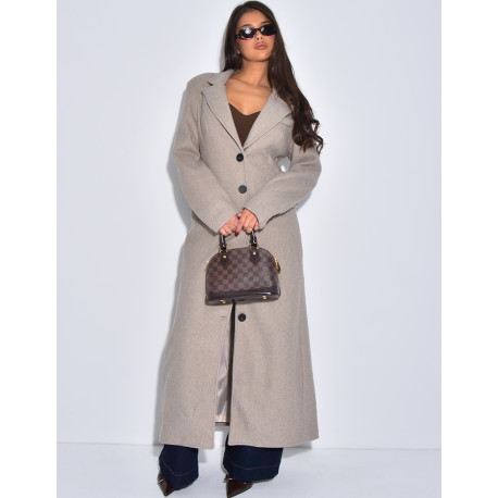 Manteau long en laine cintré
