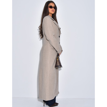 Manteau long en laine cintré
