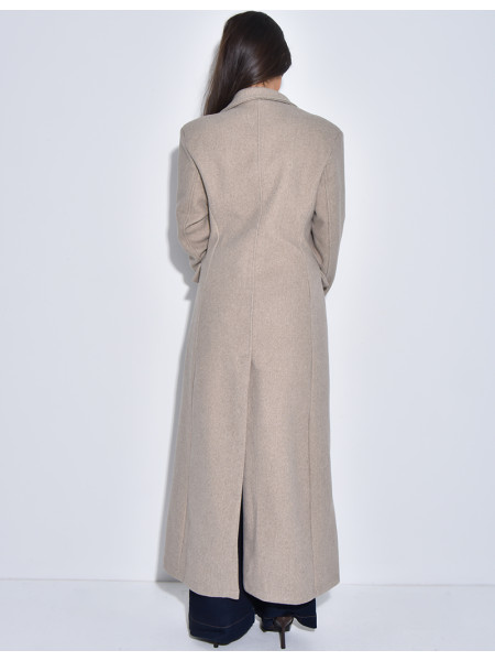 Manteau long en laine cintré