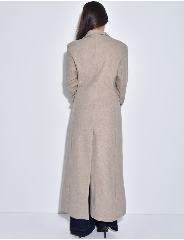 Manteau long en laine cintré