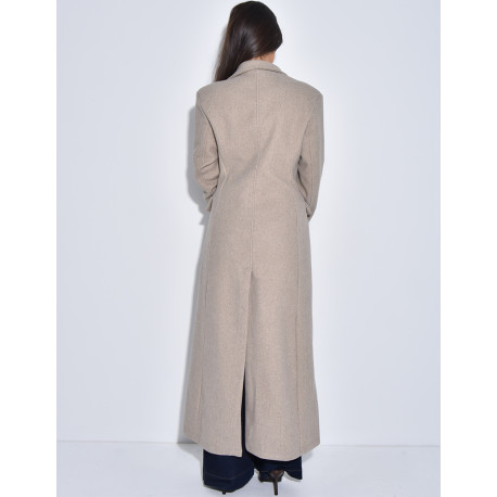 Manteau long en laine cintré