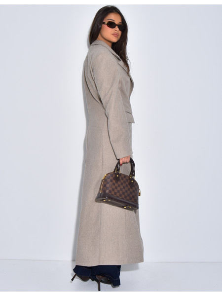 Manteau long en laine cintré