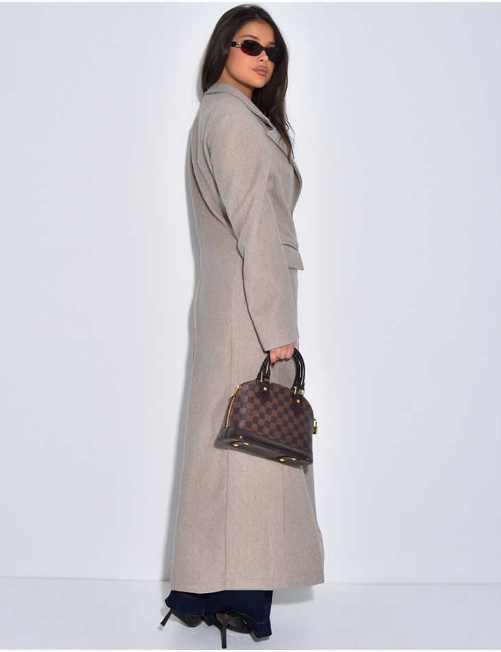 Manteau long en laine cintré