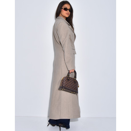 Manteau long en laine cintré