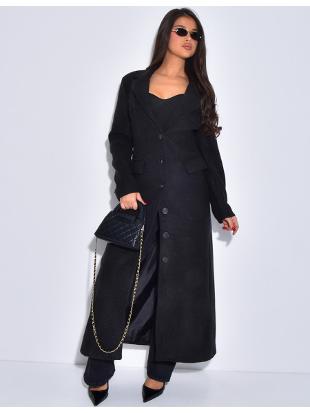Manteau long en laine cintré