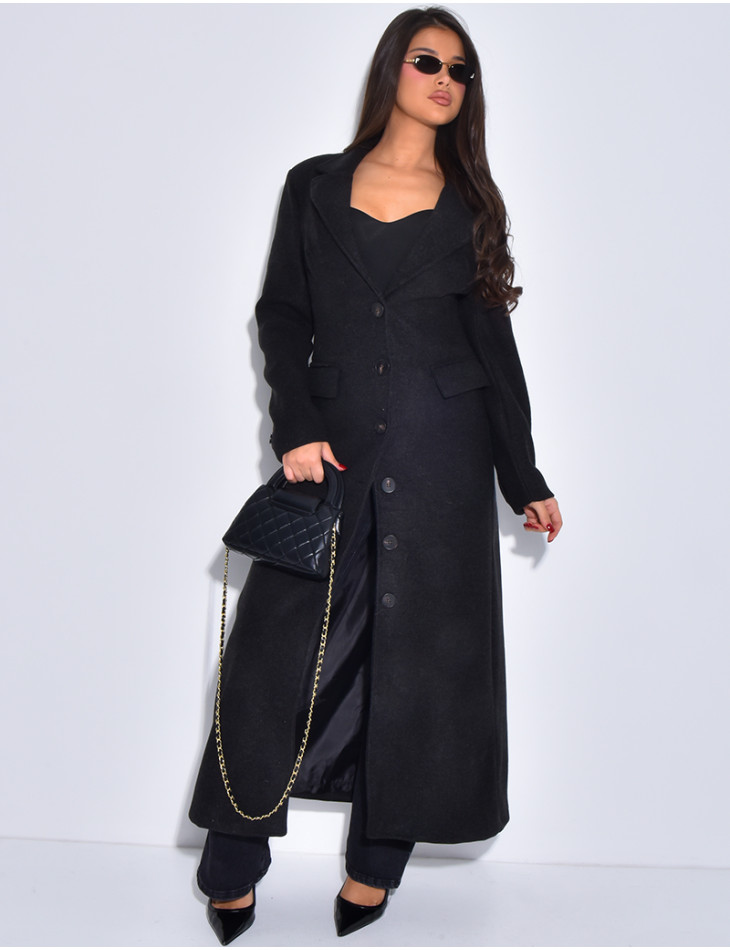 Manteau long en laine cintré