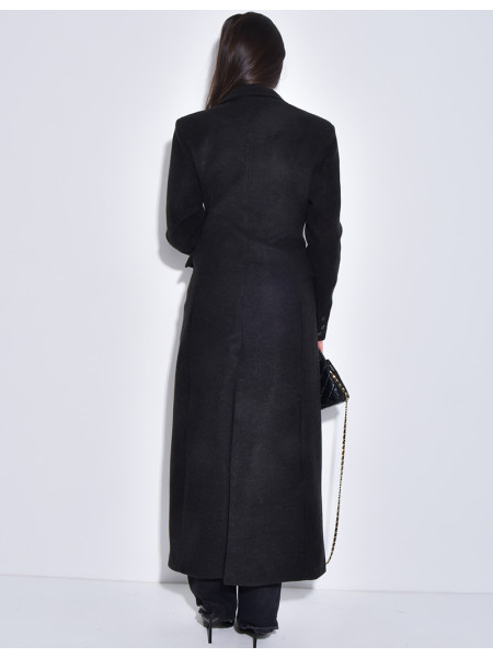 Manteau long en laine cintré