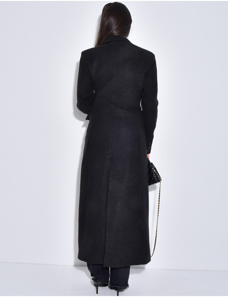 Manteau long en laine cintré