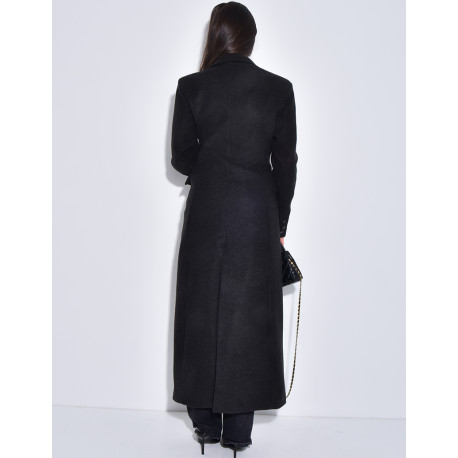 Manteau long en laine cintré