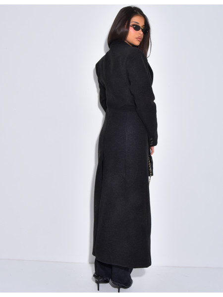 Manteau long en laine cintré