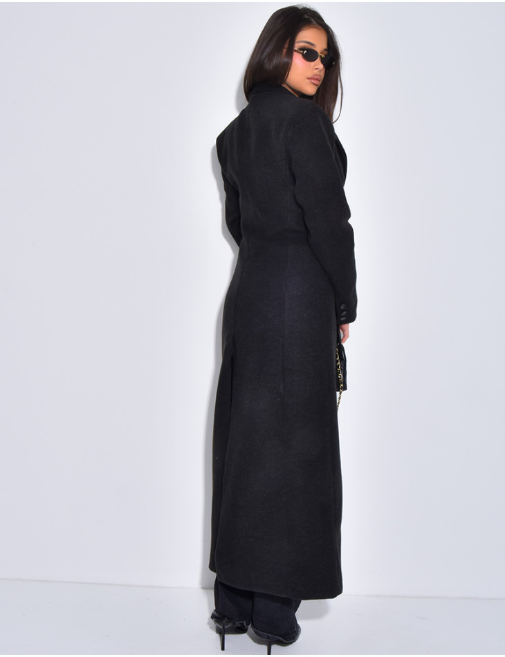 Manteau long en laine cintré