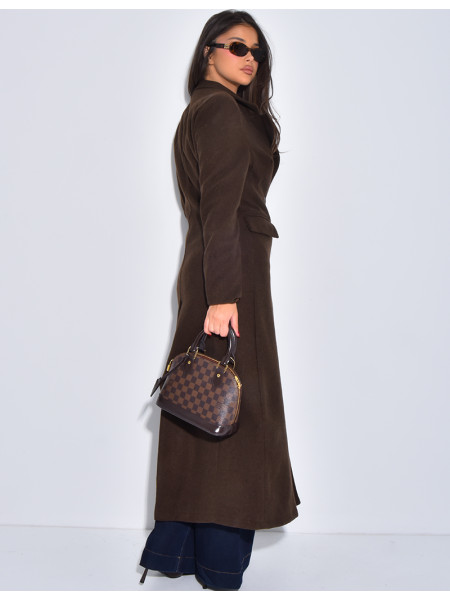 Manteau long en laine cintré
