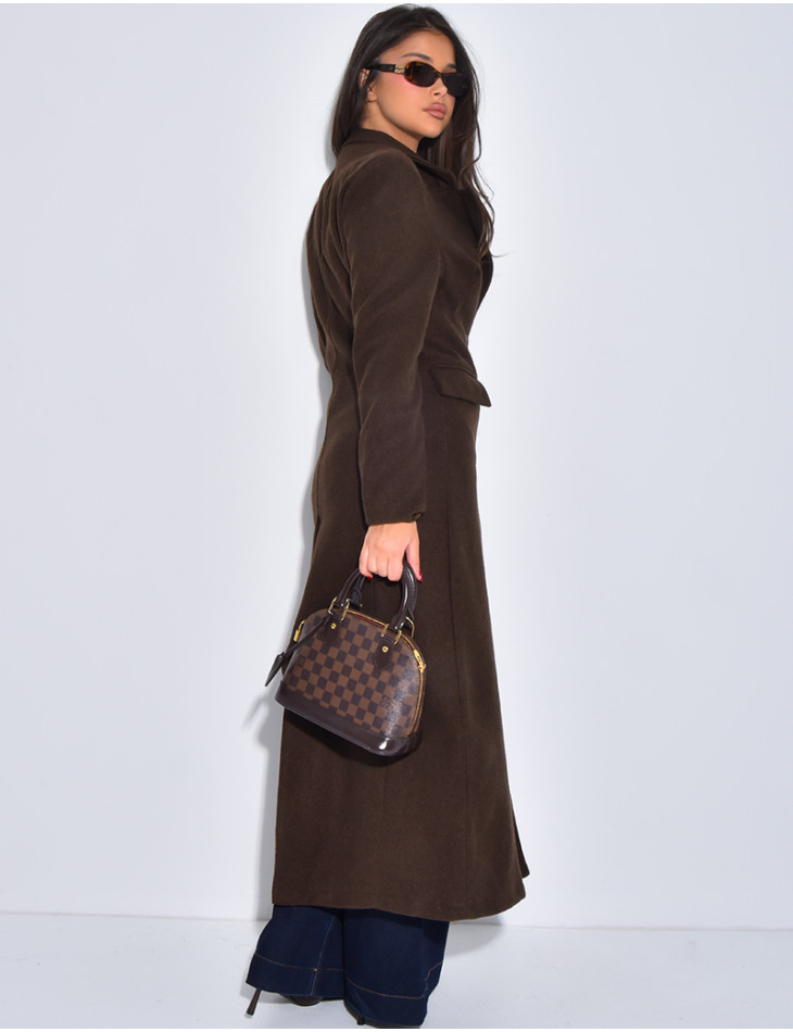 Manteau long en laine cintré