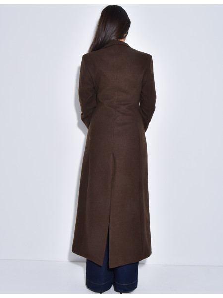 Manteau long en laine cintré