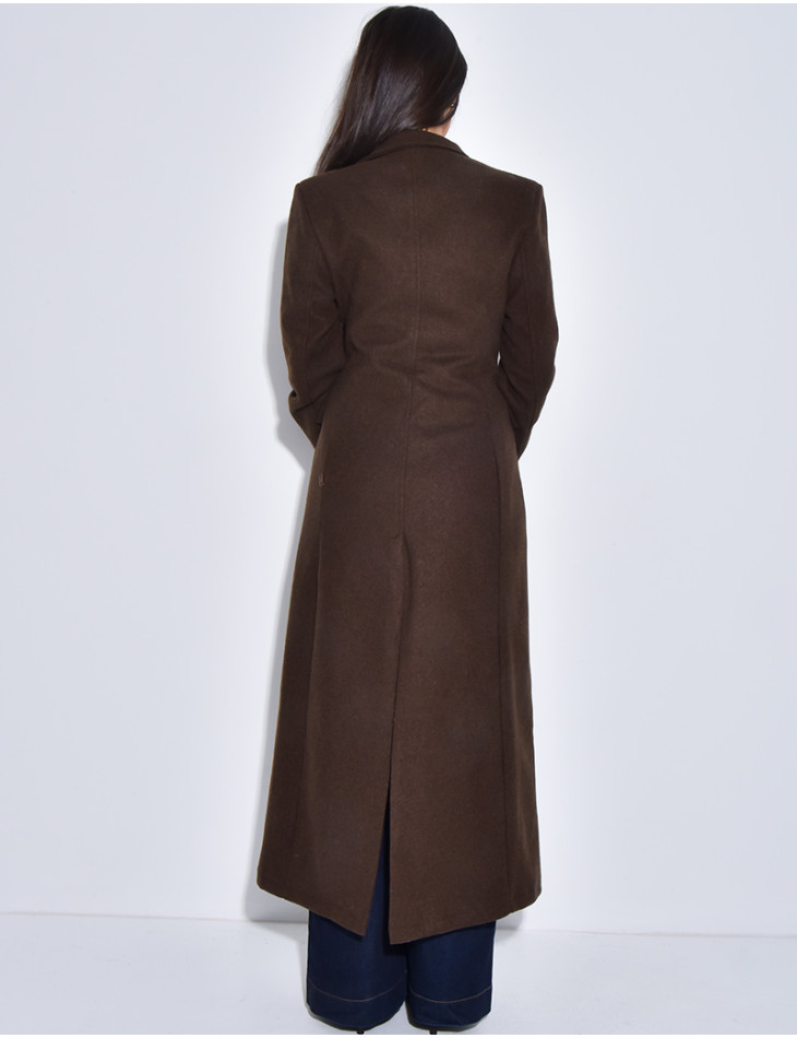 Manteau long en laine cintré