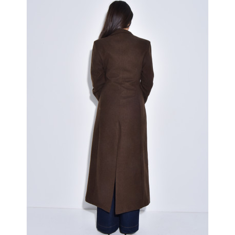 Manteau long en laine cintré
