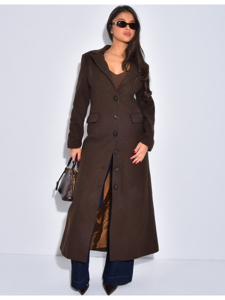 Manteau long en laine cintré