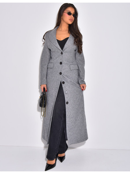 Manteau long en laine cintré