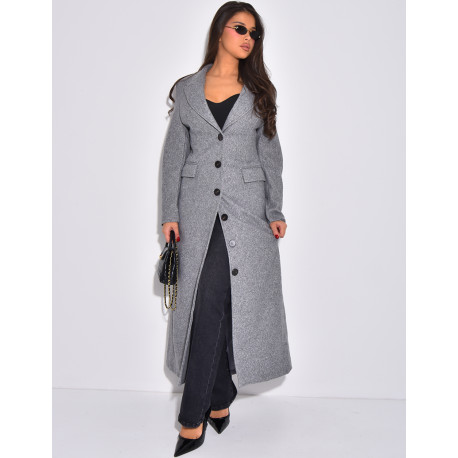 Manteau long en laine cintré