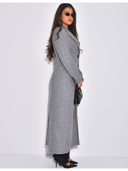 Manteau long en laine cintré