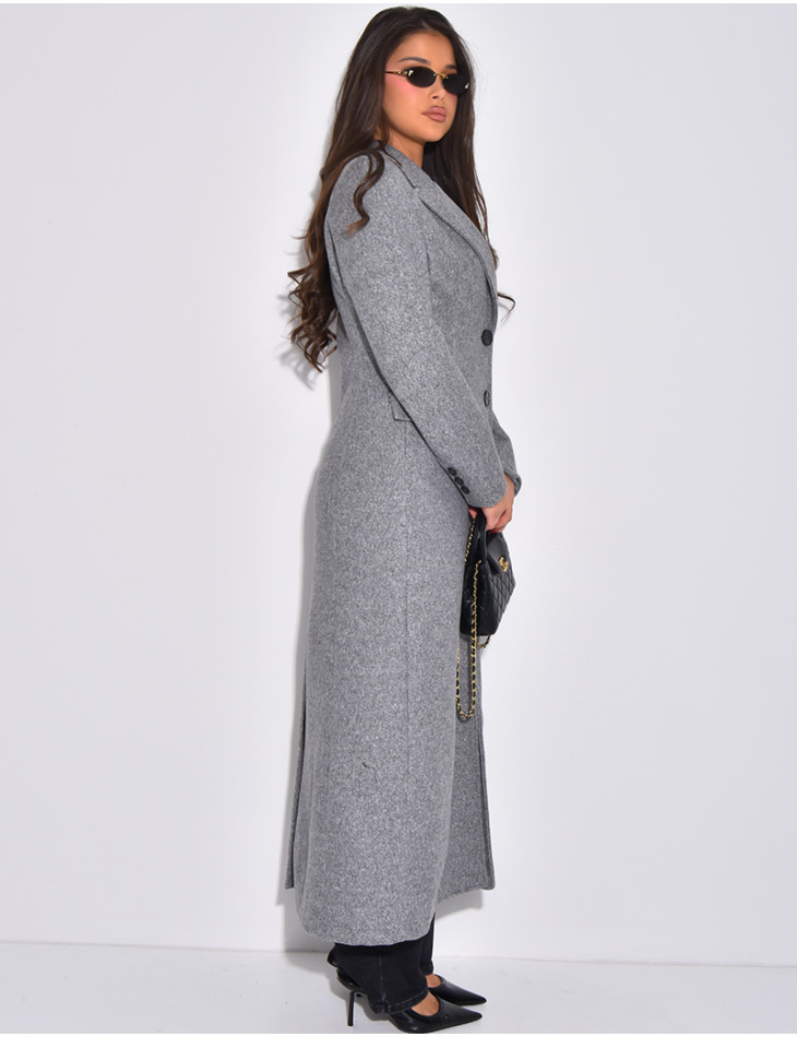 Manteau long en laine cintré