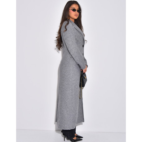 Manteau long en laine cintré