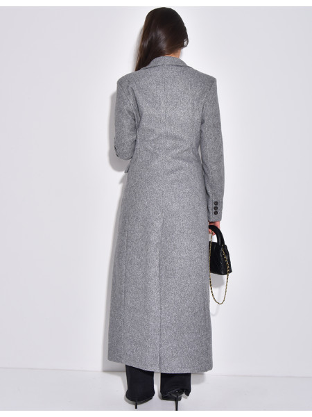 Manteau long en laine cintré