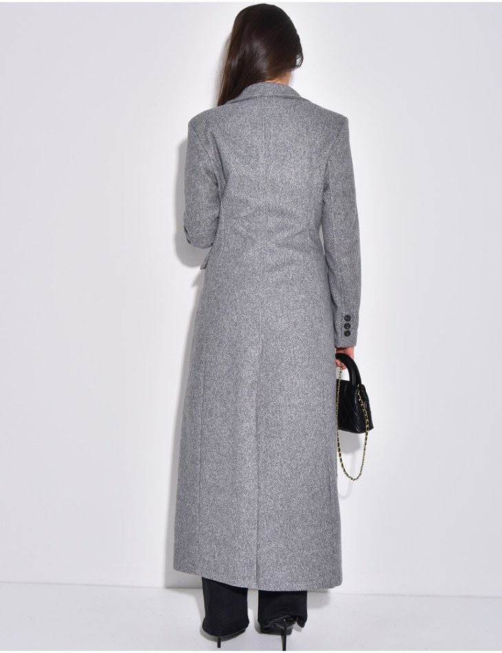 Manteau long en laine cintré