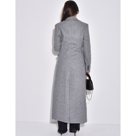 Manteau long en laine cintré
