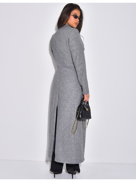 Manteau long en laine cintré