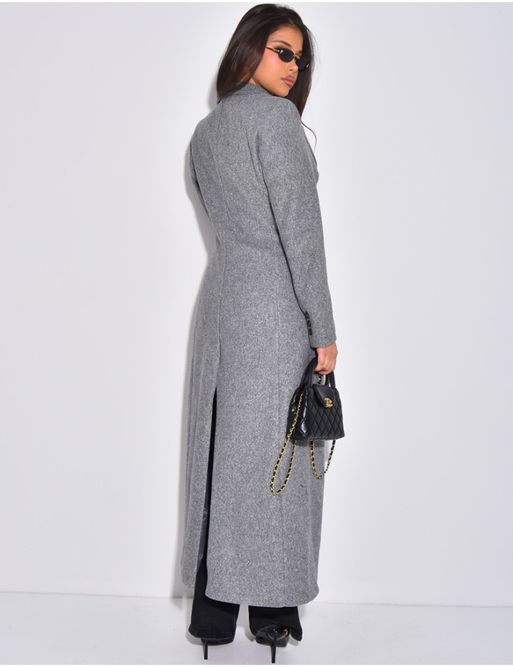 Manteau long en laine cintré