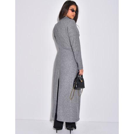 Manteau long en laine cintré