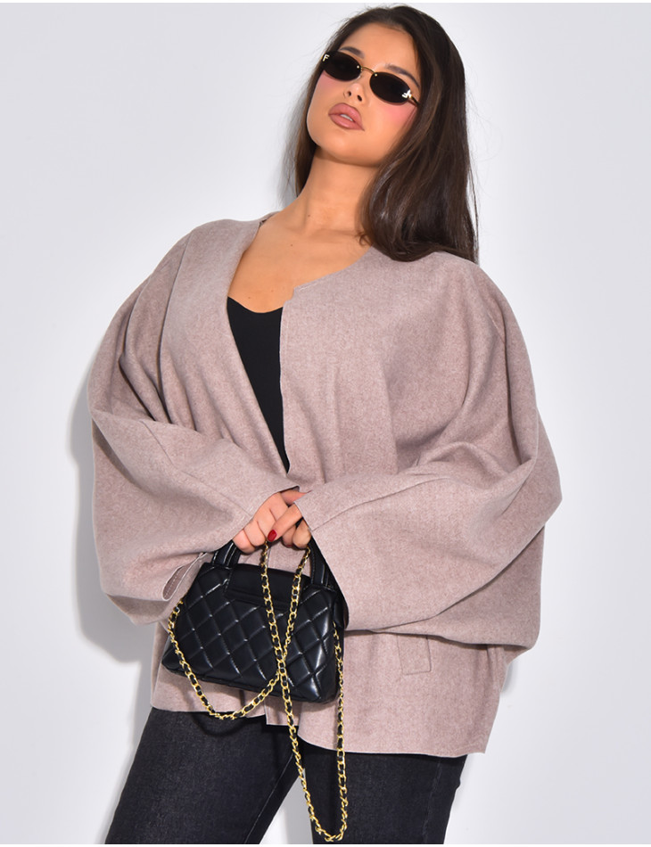 Oversize-Jacke im Cape-Stil mit weiten Ärmeln