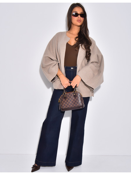 Veste style cape oversize à manches larges