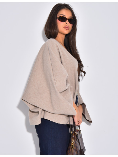 Veste style cape oversize à manches larges