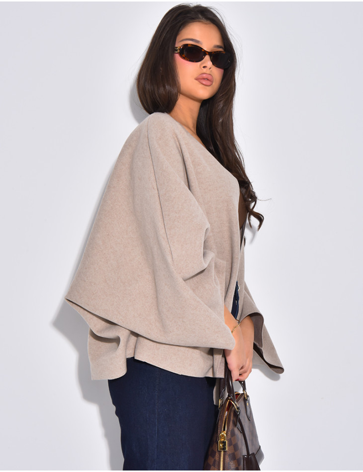 Veste style cape oversize à manches larges
