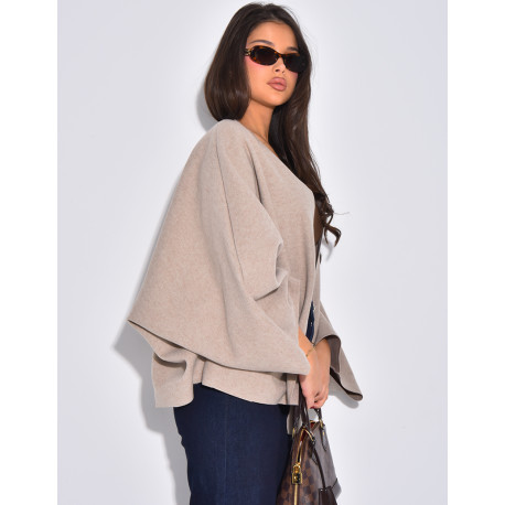 Veste style cape oversize à manches larges