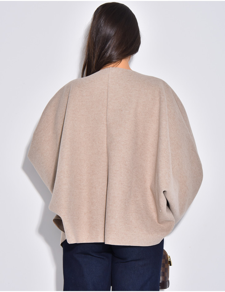 Veste style cape oversize à manches larges