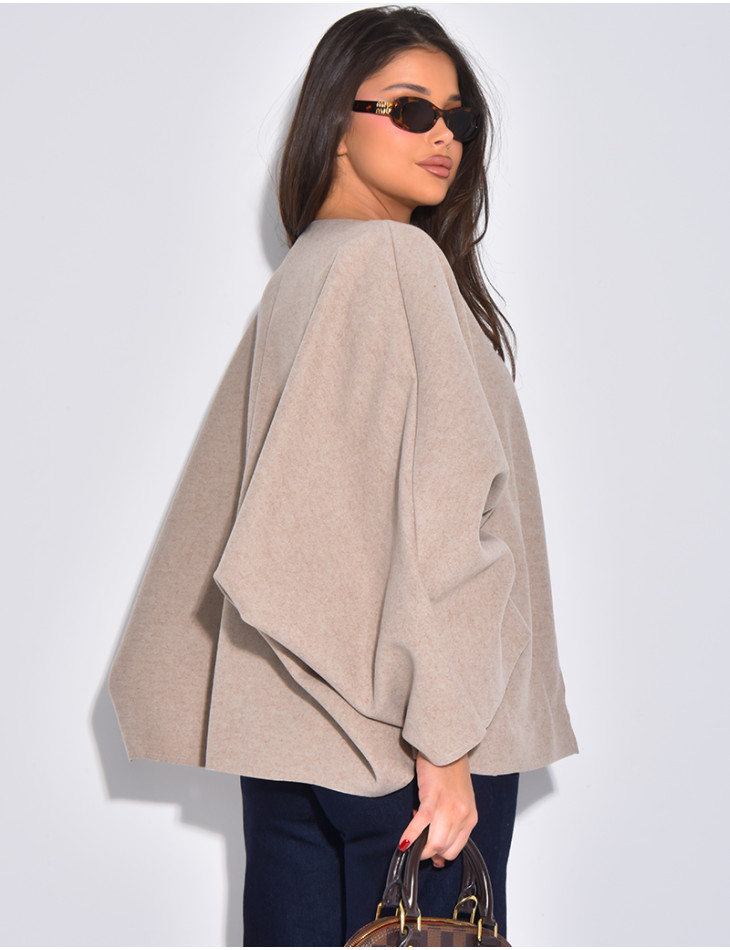 Veste style cape oversize à manches larges
