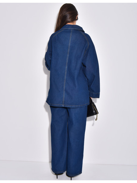 Ensemble 2 pièces en jeans à tunique et pantalon