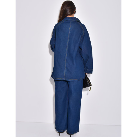 Ensemble 2 pièces en jeans à tunique et pantalon