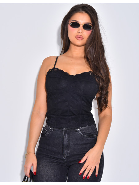 Petit top bustier en dentelle