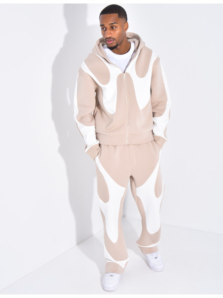 Ensemble de jogging à motifs pantalon et veste à capuche