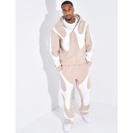 Ensemble de jogging à motifs pantalon et veste à capuche