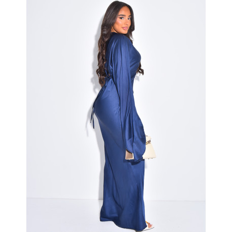 Robe longue ample à cintrée à la taille