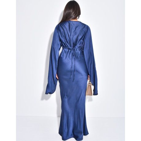 Robe longue ample à cintrée à la taille